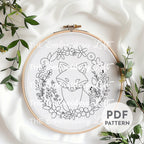 Woodland Fox Hand Embroidery Pattern