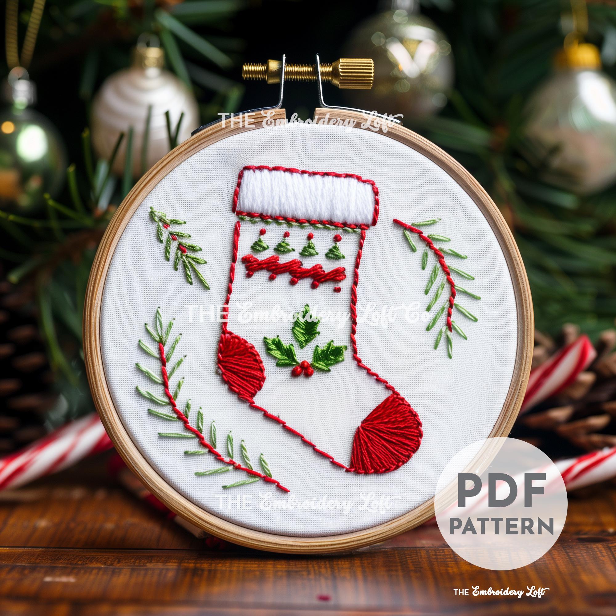 Christmas Stocking Hand Embroidery Pattern