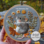 Forest Mouse Hand Embroidery Pattern
