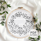 Coral Wreath Hand Embroidery Pattern