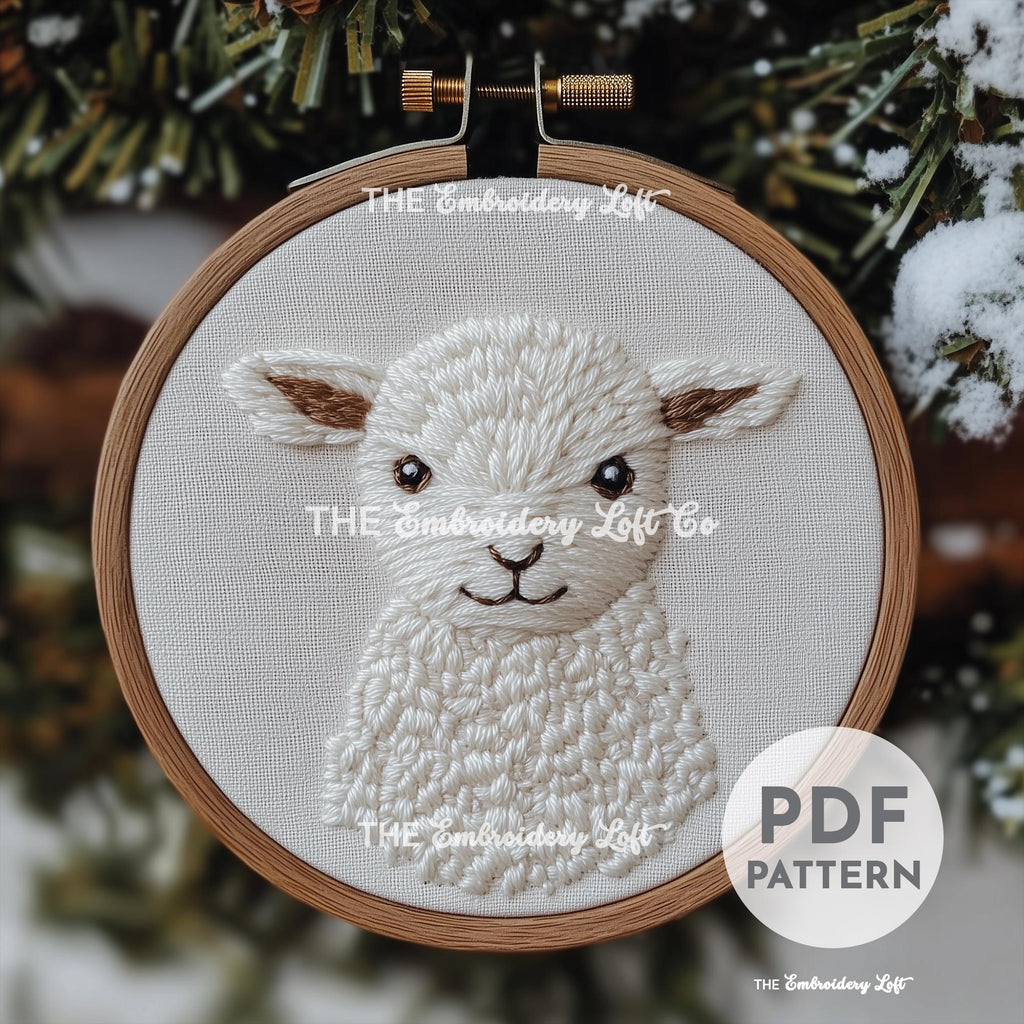 Winter Lamb Hand Embroidery Pattern