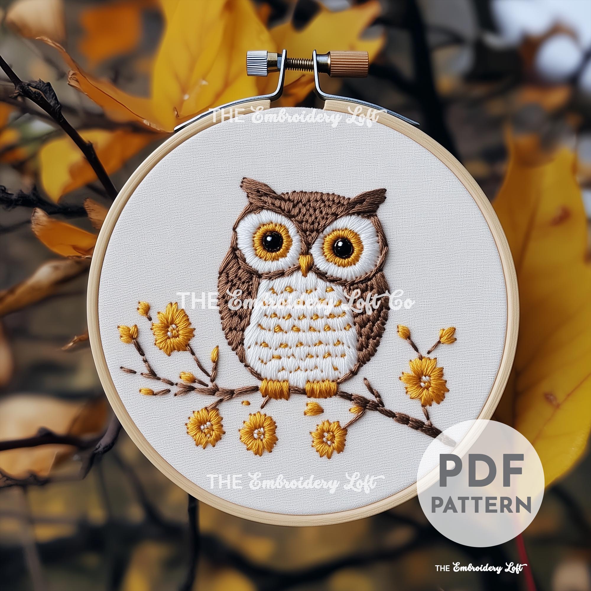 Owl Hand Embroidery Pattern