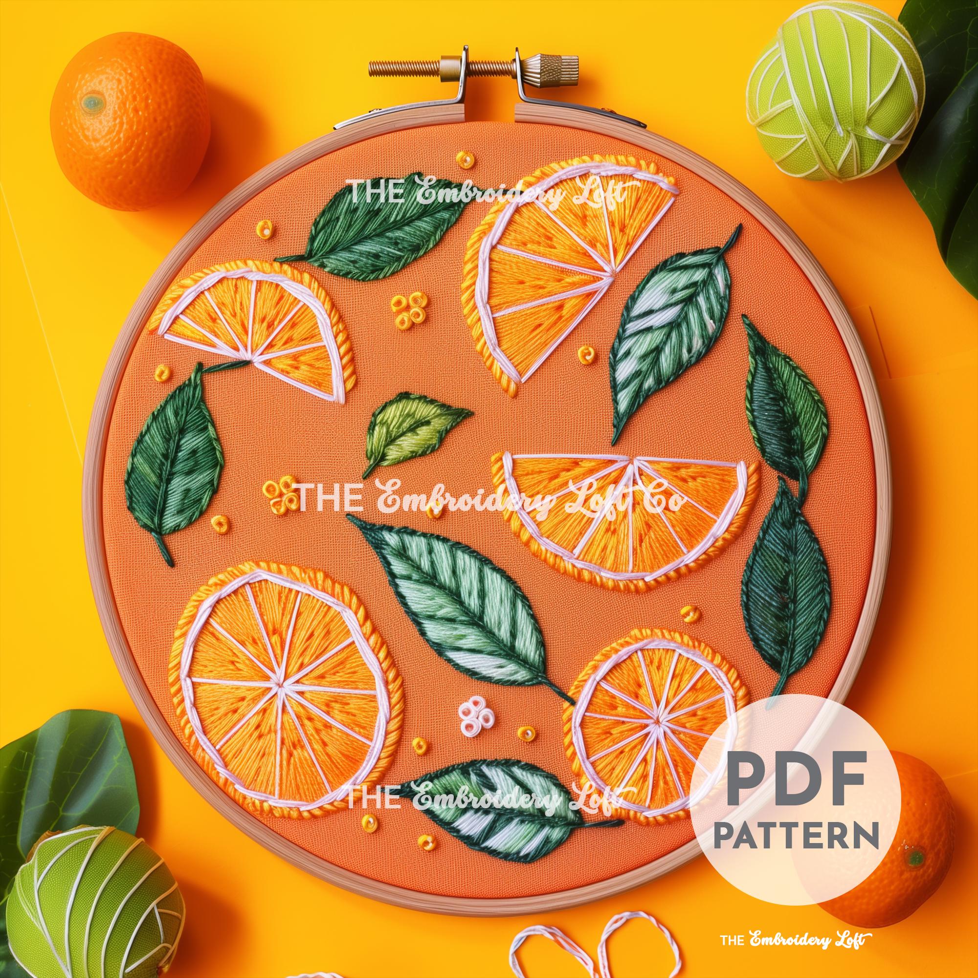 Orange Slices Hand Embroidery Pattern