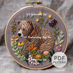 Woodland Bear Hand Embroidery Pattern
