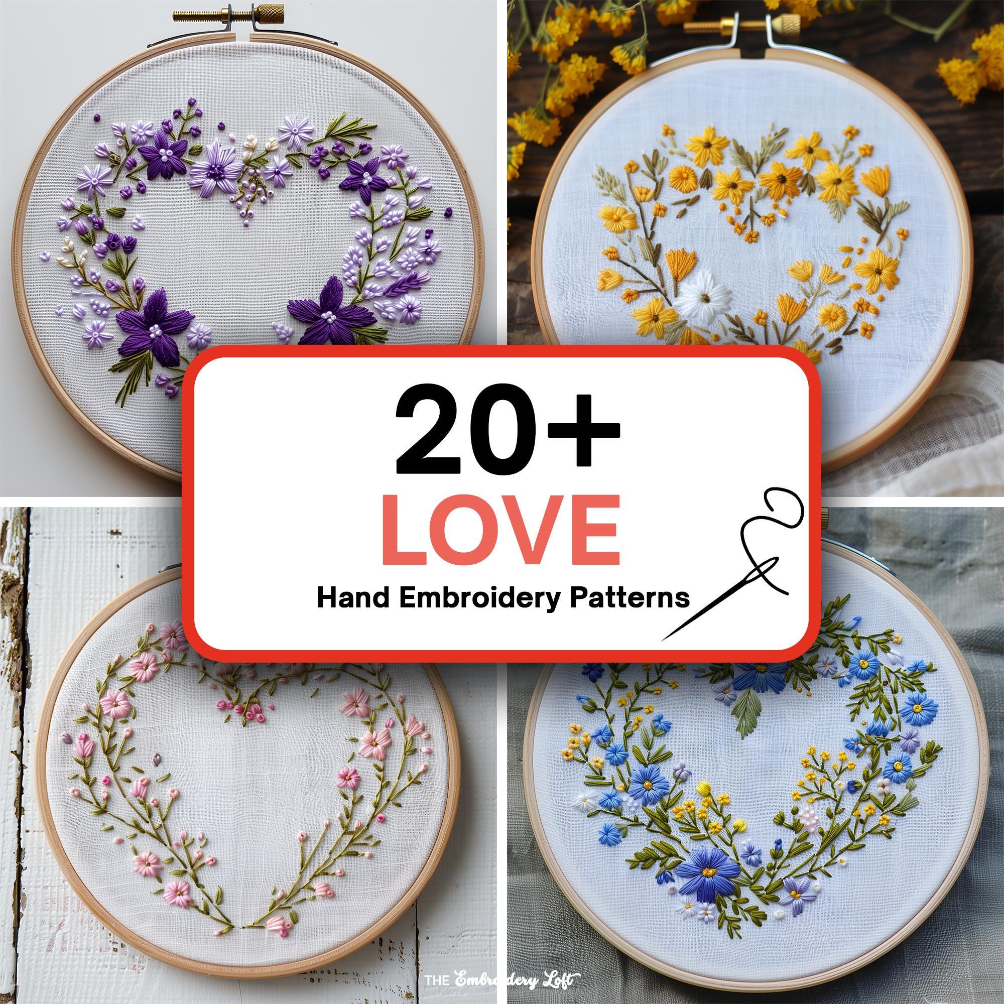 MINI COLLECTION, Love Hand Embroidery Pattern Collection, Current and Future Designs, Lifetime Access, Hand Embroidery, DIY