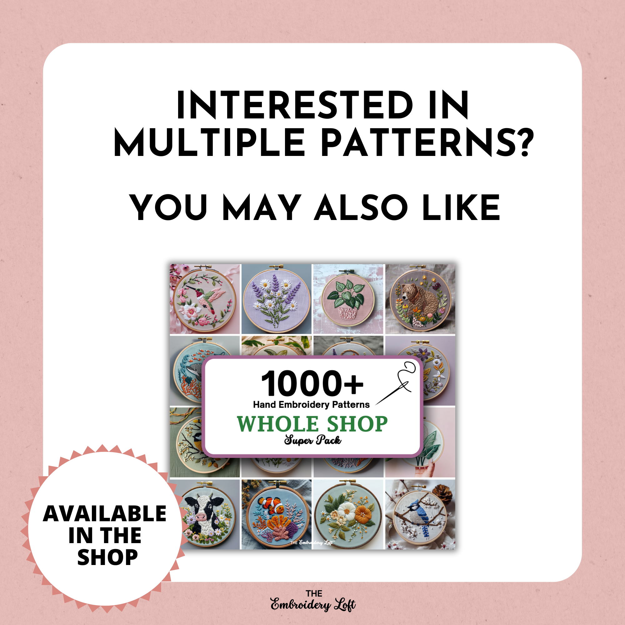 Heart Flowers Hand Embroidery Pattern
