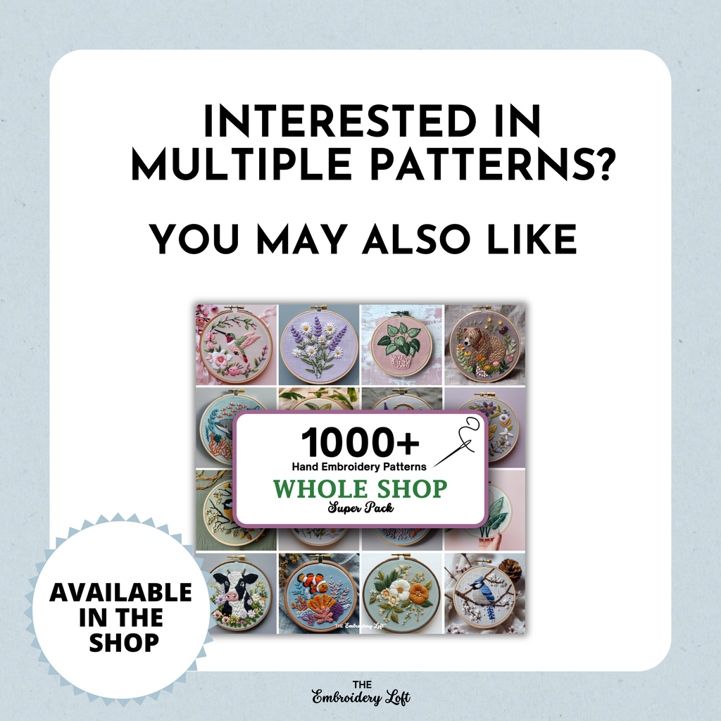 Floral Barn Hand Embroidery Pattern