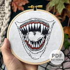 Vampire Hand Embroidery Pattern