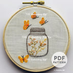 Butterflies and Flowers Hand Embroidery Pattern