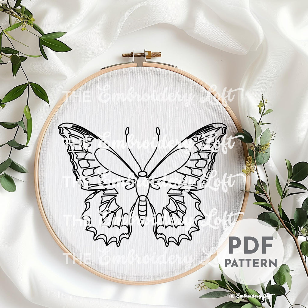 Gothic Butterfly Hand Embroidery Pattern