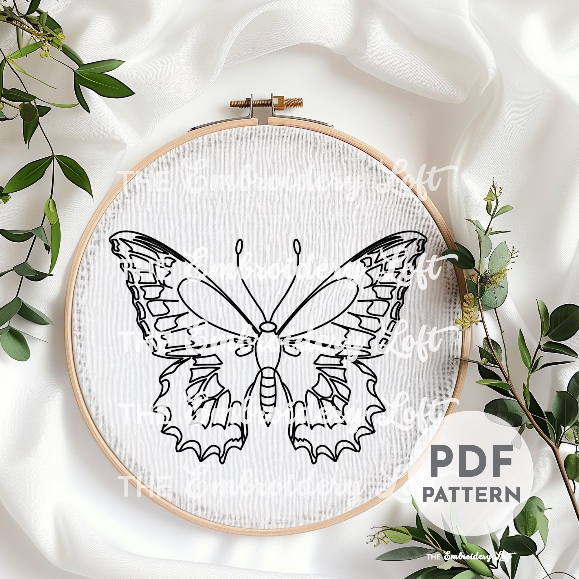 Gothic Butterfly Hand Embroidery Pattern