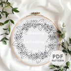 Lilac Wreath Hand Embroidery Pattern