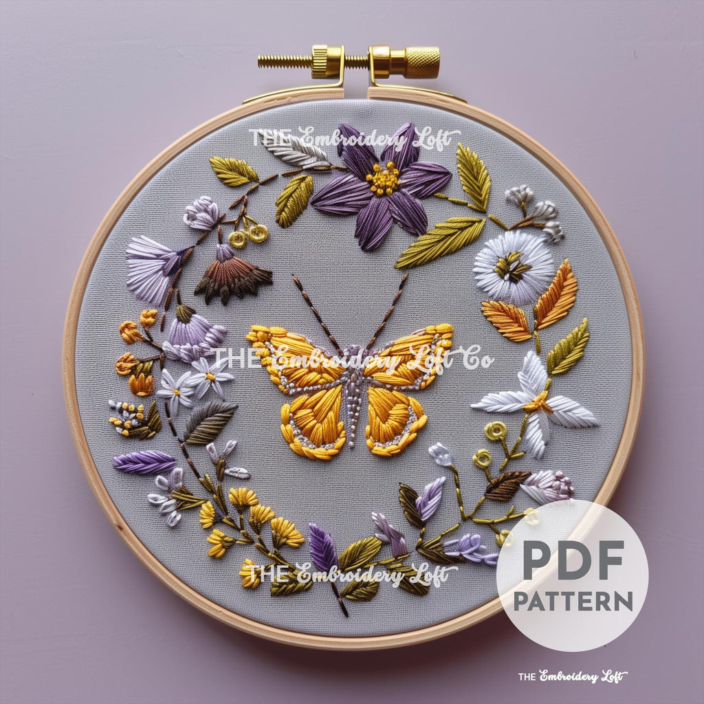 Aesthetic Butterfly Hand Embroidery Pattern
