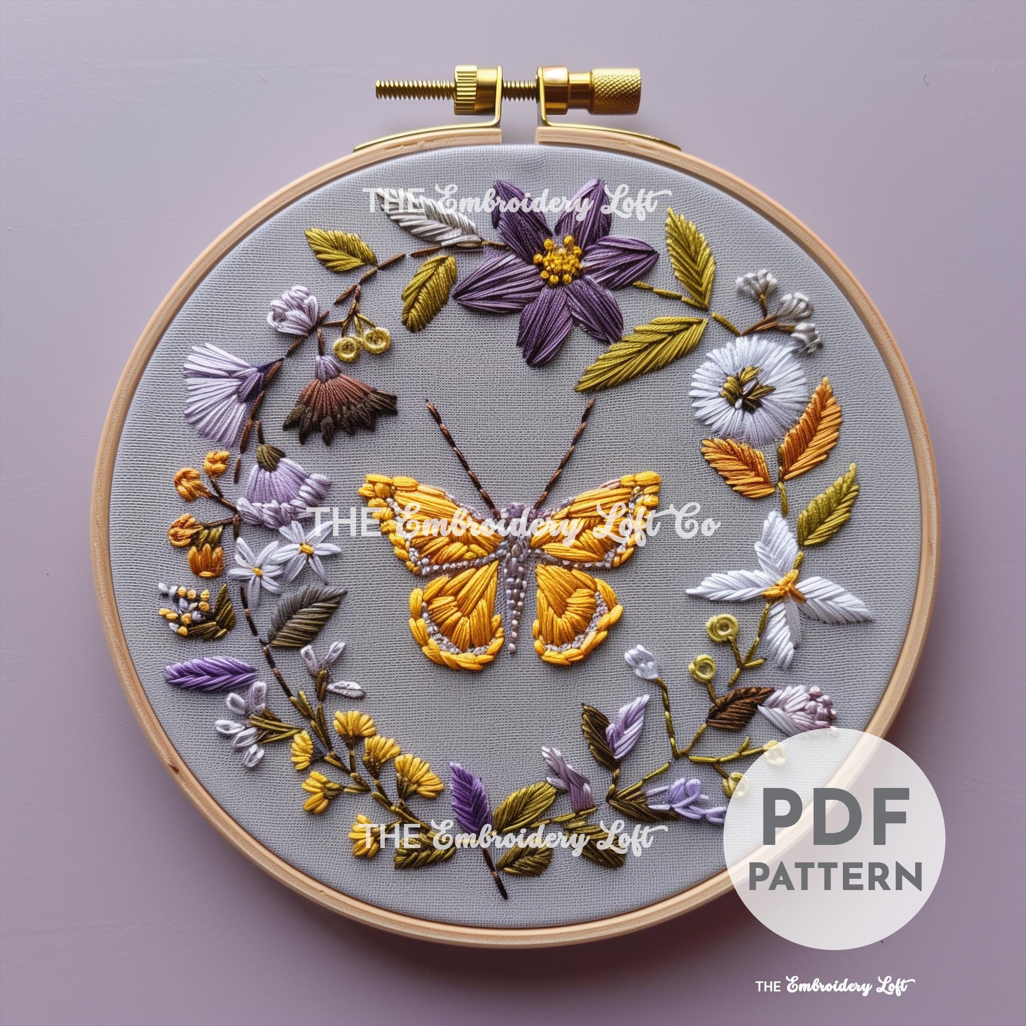 Aesthetic Butterfly Hand Embroidery Pattern