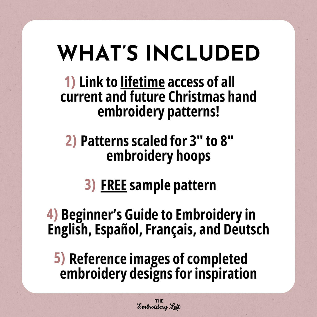 MINI COLLECTION, Christmas Hand Embroidery Pattern Collection, Current and Future Designs, Lifetime Access, Hand Embroidery, Embroidery PDF