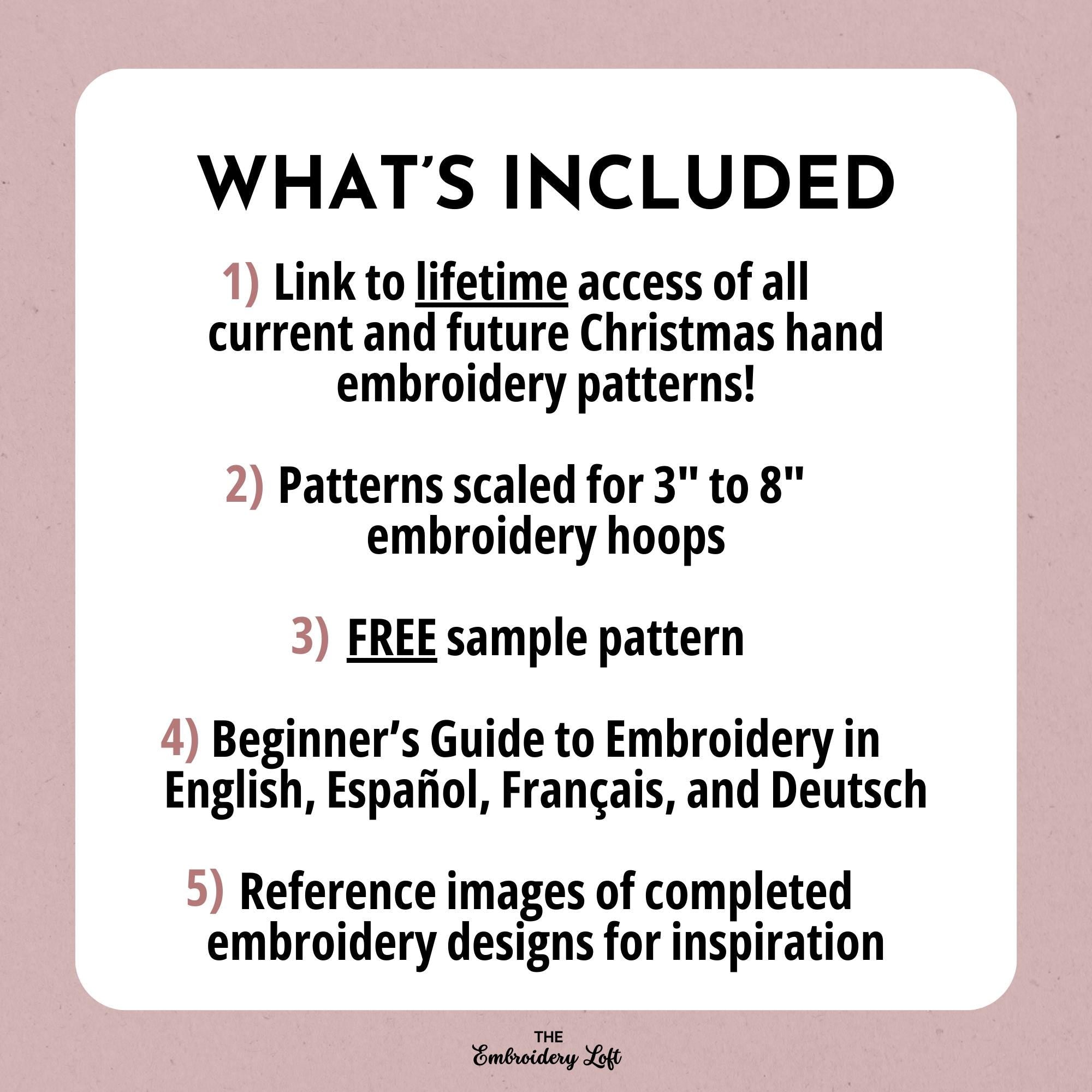 MINI COLLECTION, Christmas Hand Embroidery Pattern Collection, Current and Future Designs, Lifetime Access, Hand Embroidery, Embroidery PDF