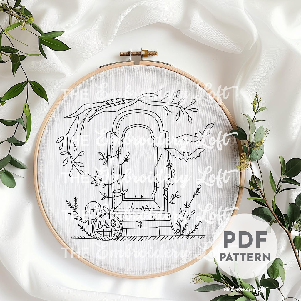Tombstone Hand Embroidery Pattern