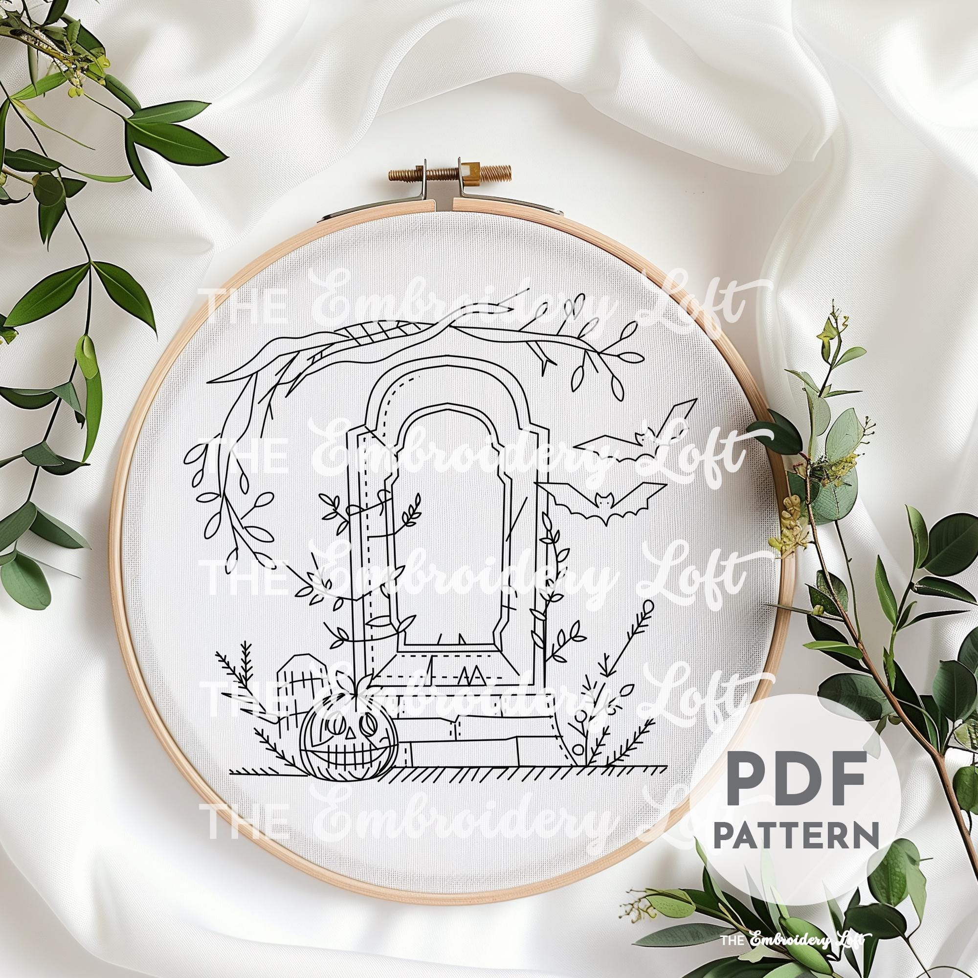 Tombstone Hand Embroidery Pattern