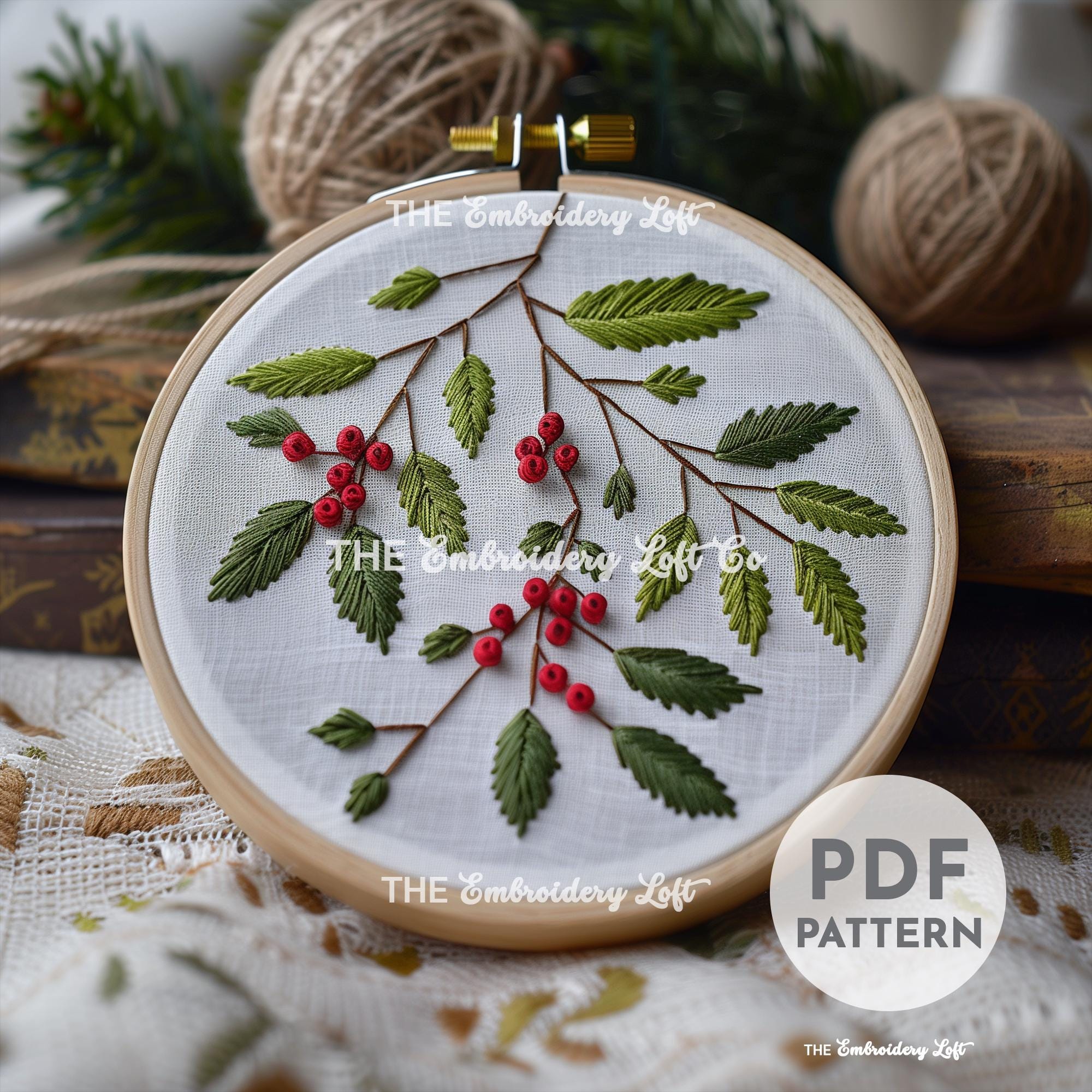 Mistletoe Hand Embroidery Pattern
