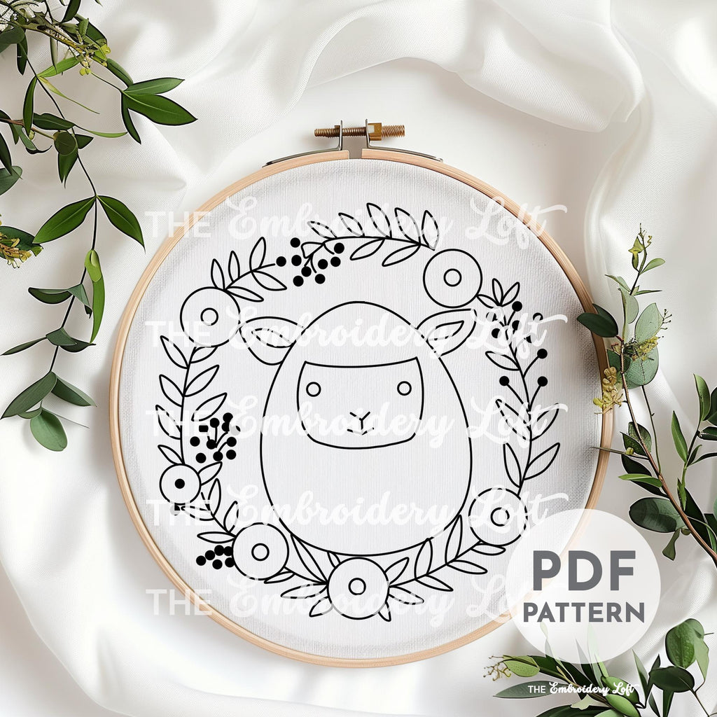 Cute Sheep Hand Embroidery Pattern