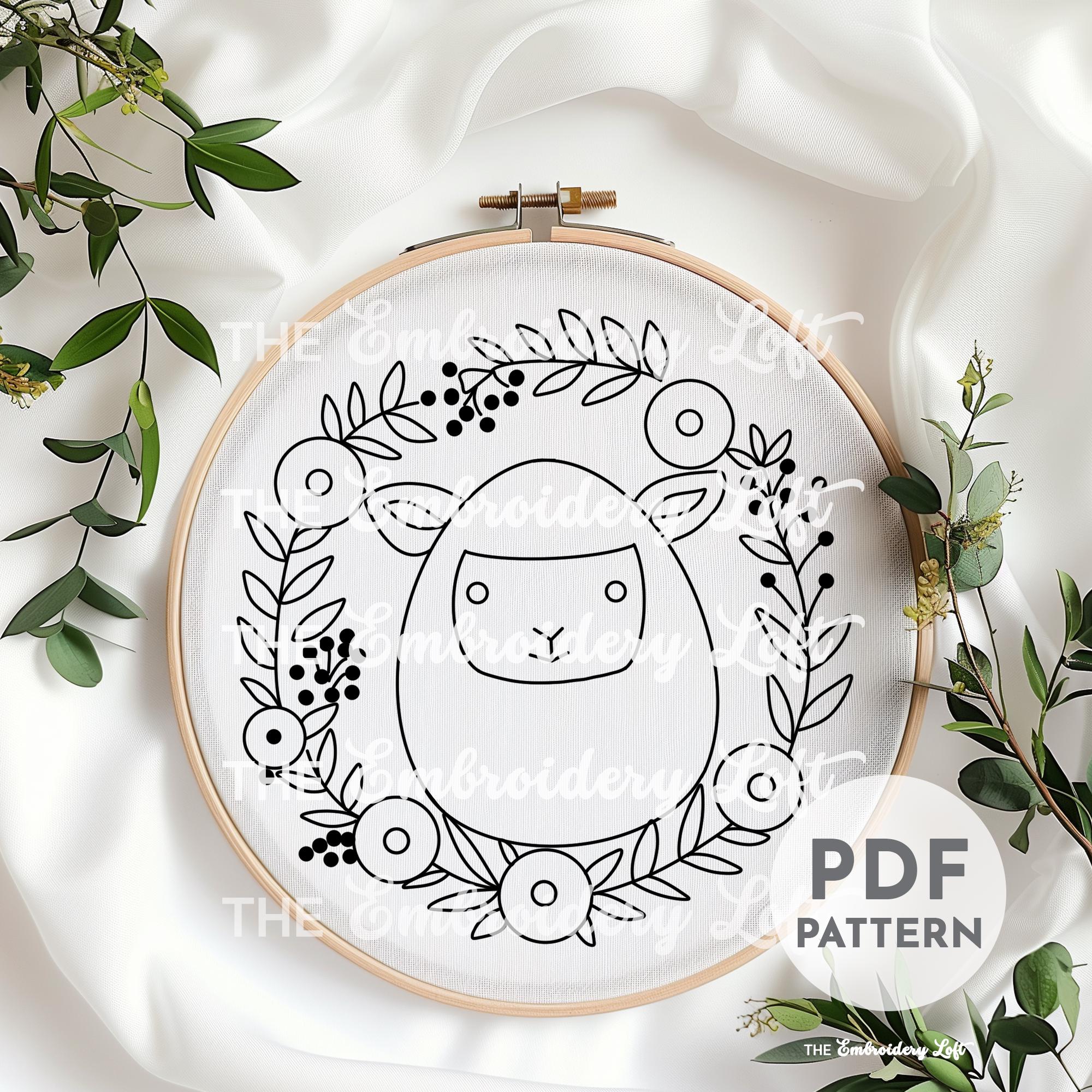 Cute Sheep Hand Embroidery Pattern