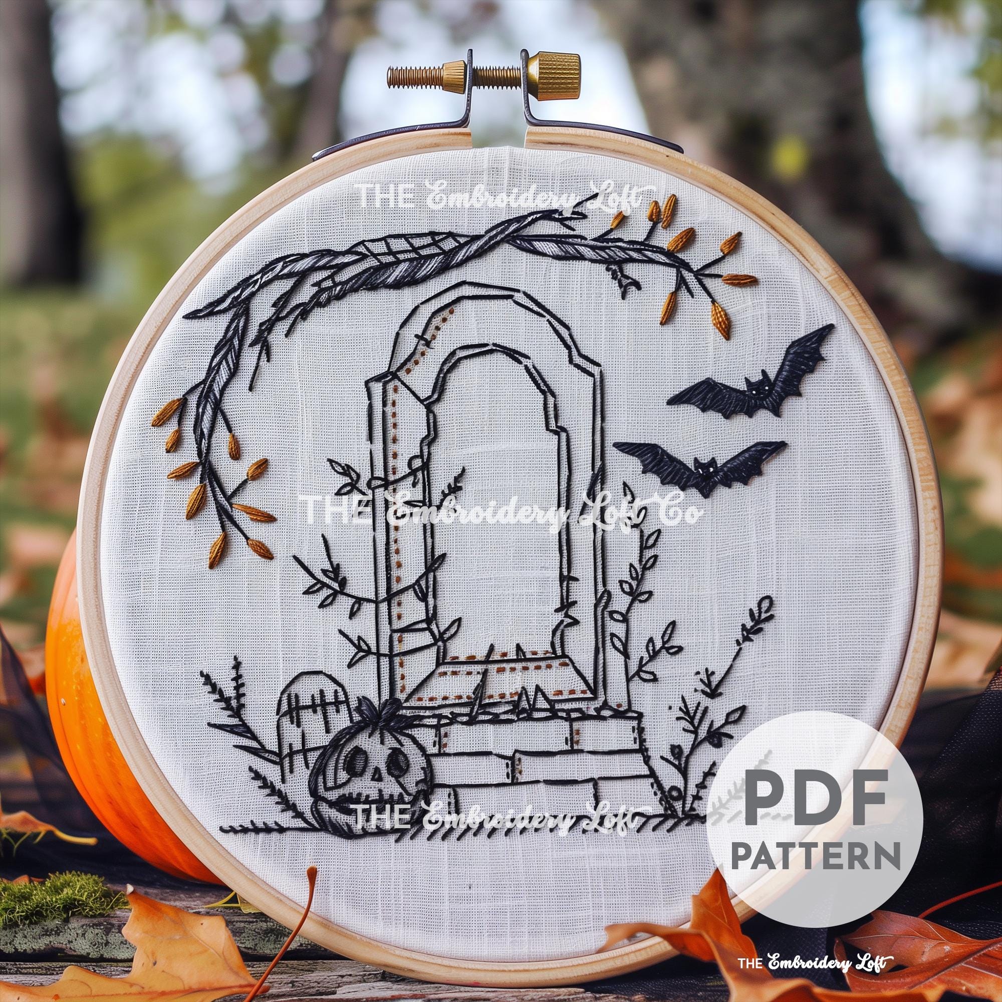 Tombstone Hand Embroidery Pattern