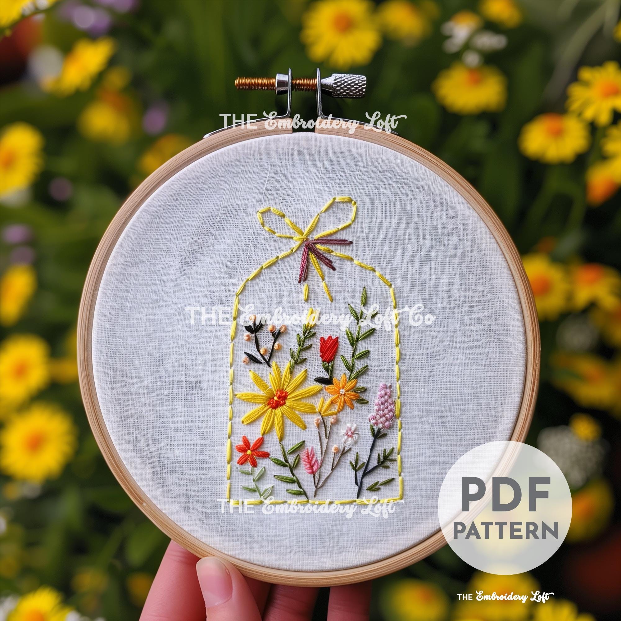Floral Tea Hand Embroidery Pattern