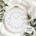 Cute Pink Ghost Hand Embroidery Pattern