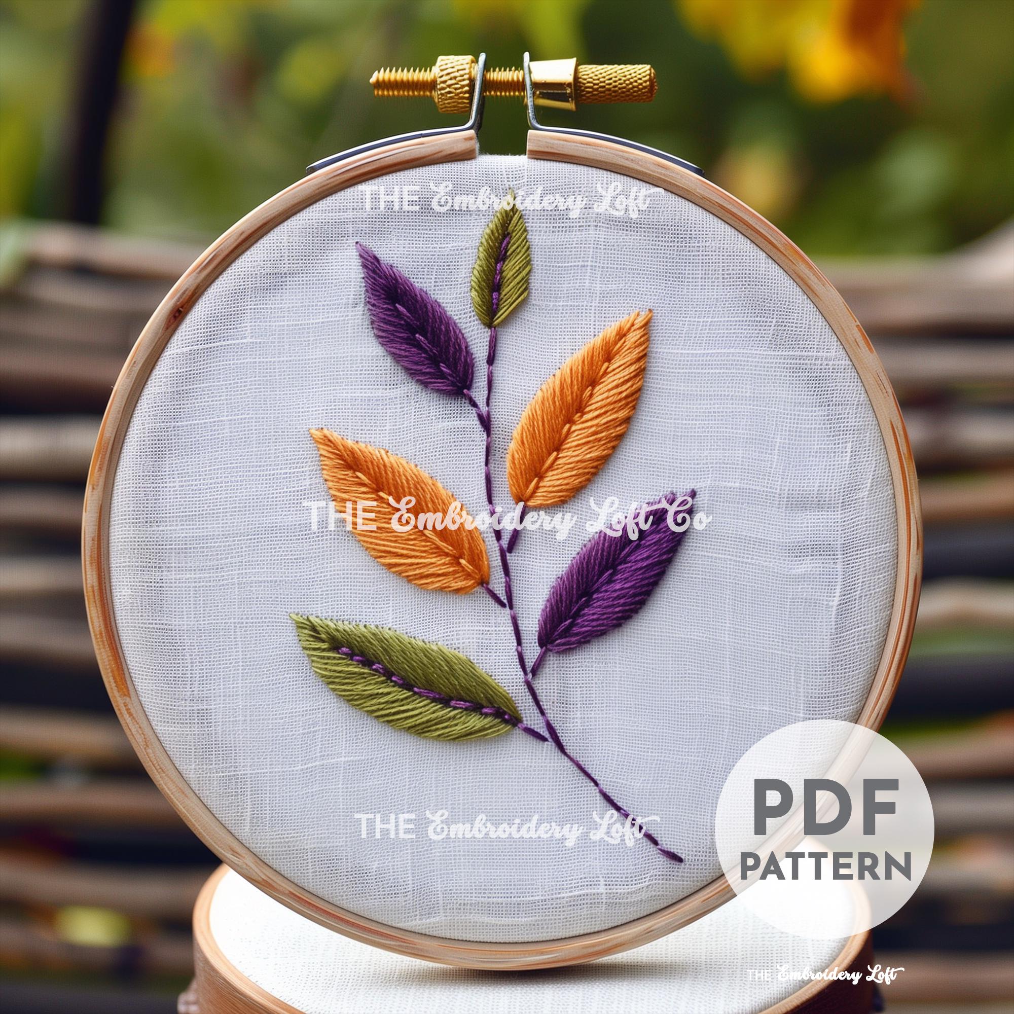Halloween Leaves Hand Embroidery Pattern
