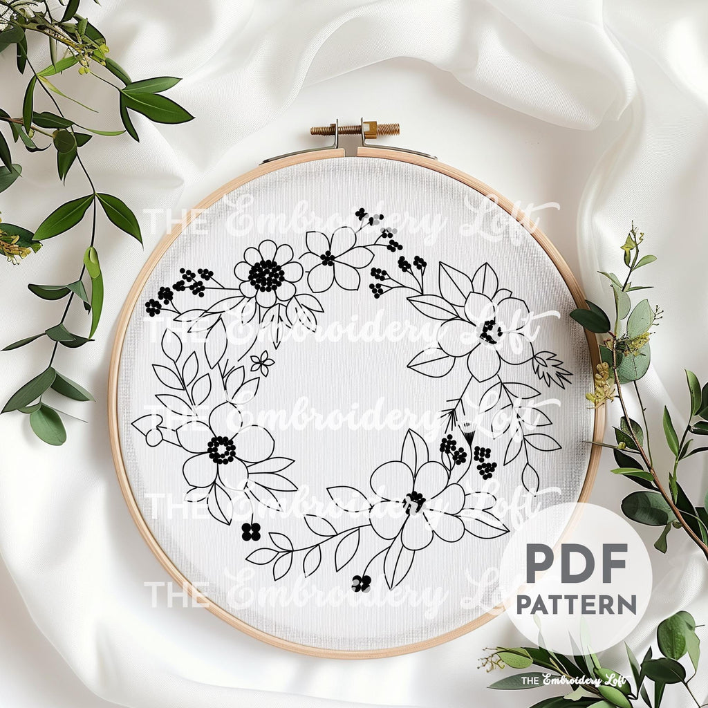 Blue and Purple Hand Embroidery Pattern