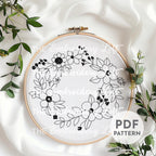 Blue and Purple Hand Embroidery Pattern