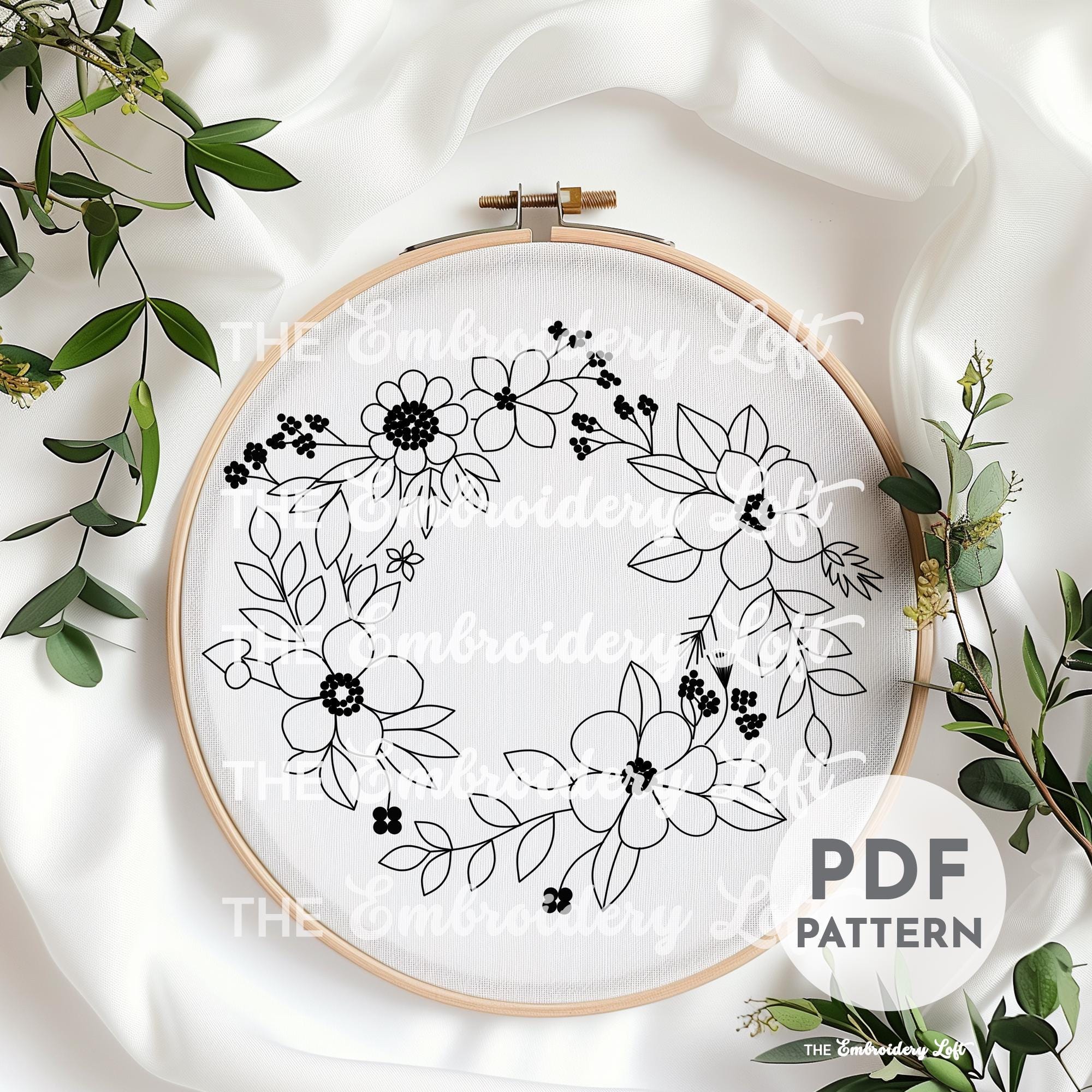 Blue and Purple Hand Embroidery Pattern
