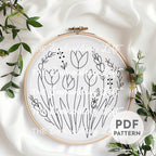 Yellow Tulips Hand Embroidery Pattern
