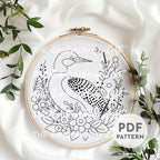 Canadian Loon Hand Embroidery Pattern