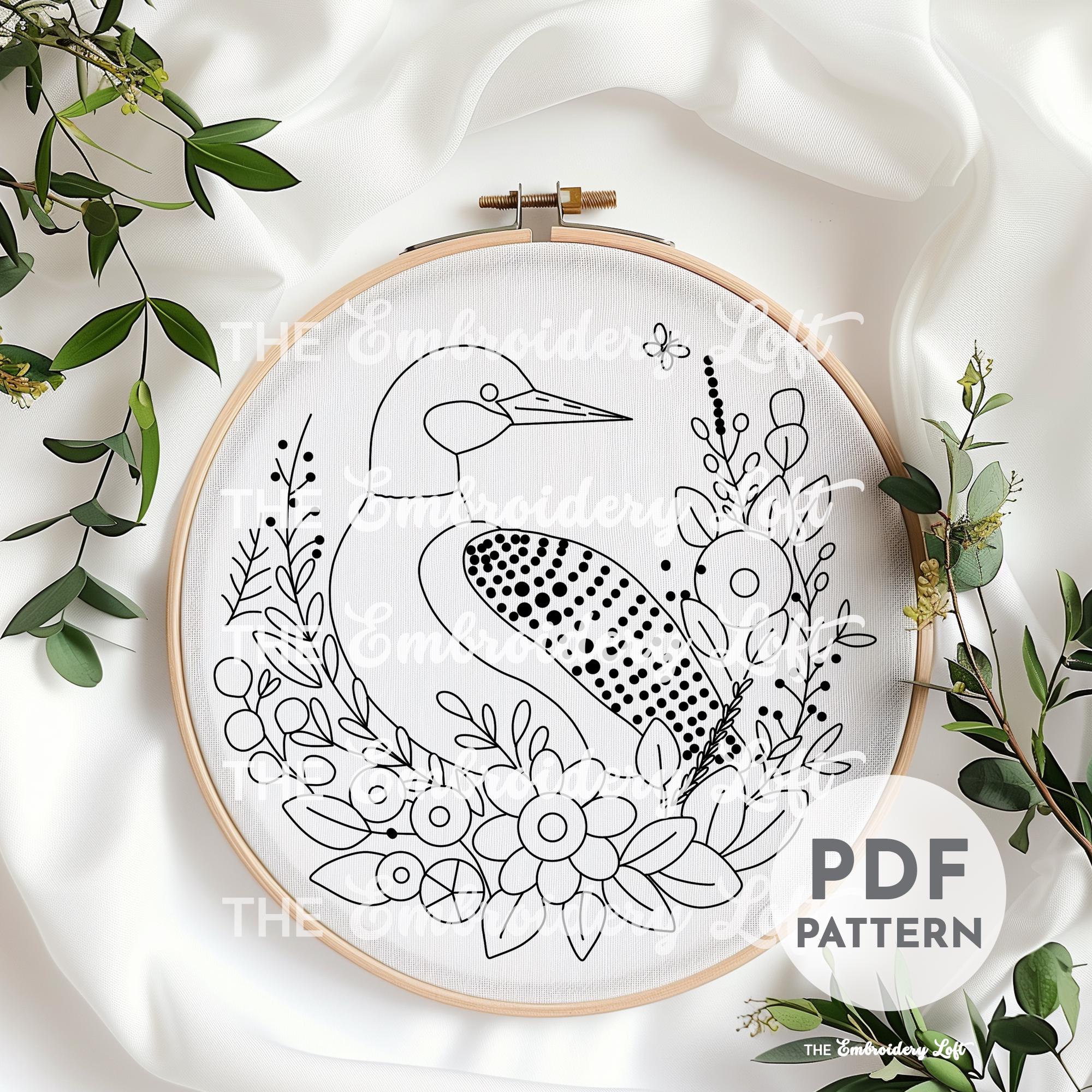 Canadian Loon Hand Embroidery Pattern