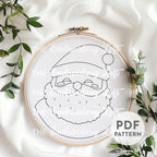Pink Santa Hand Embroidery Pattern