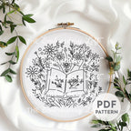 Floral Book Hand Embroidery Pattern