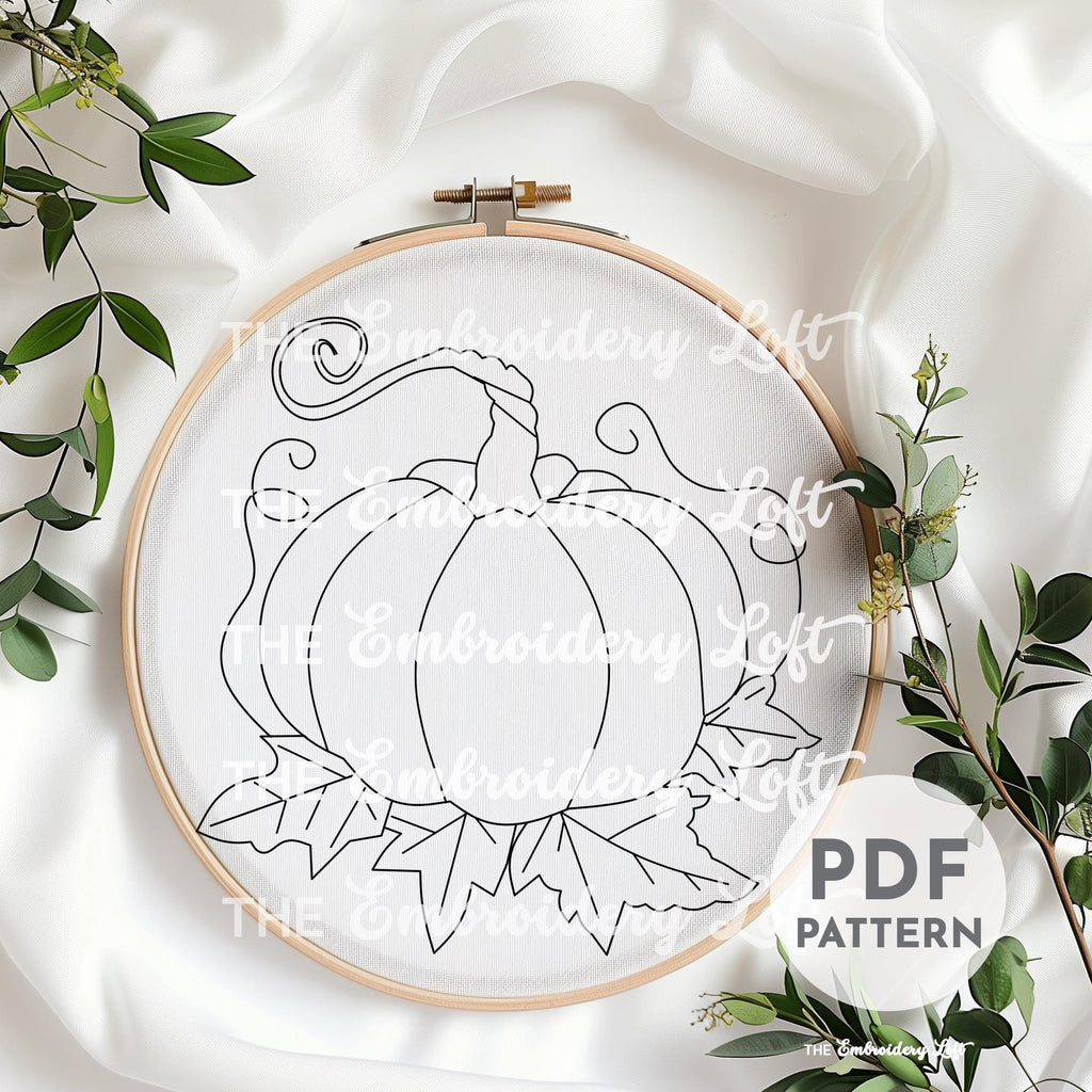 Pink Pumpkin Hand Embroidery Pattern