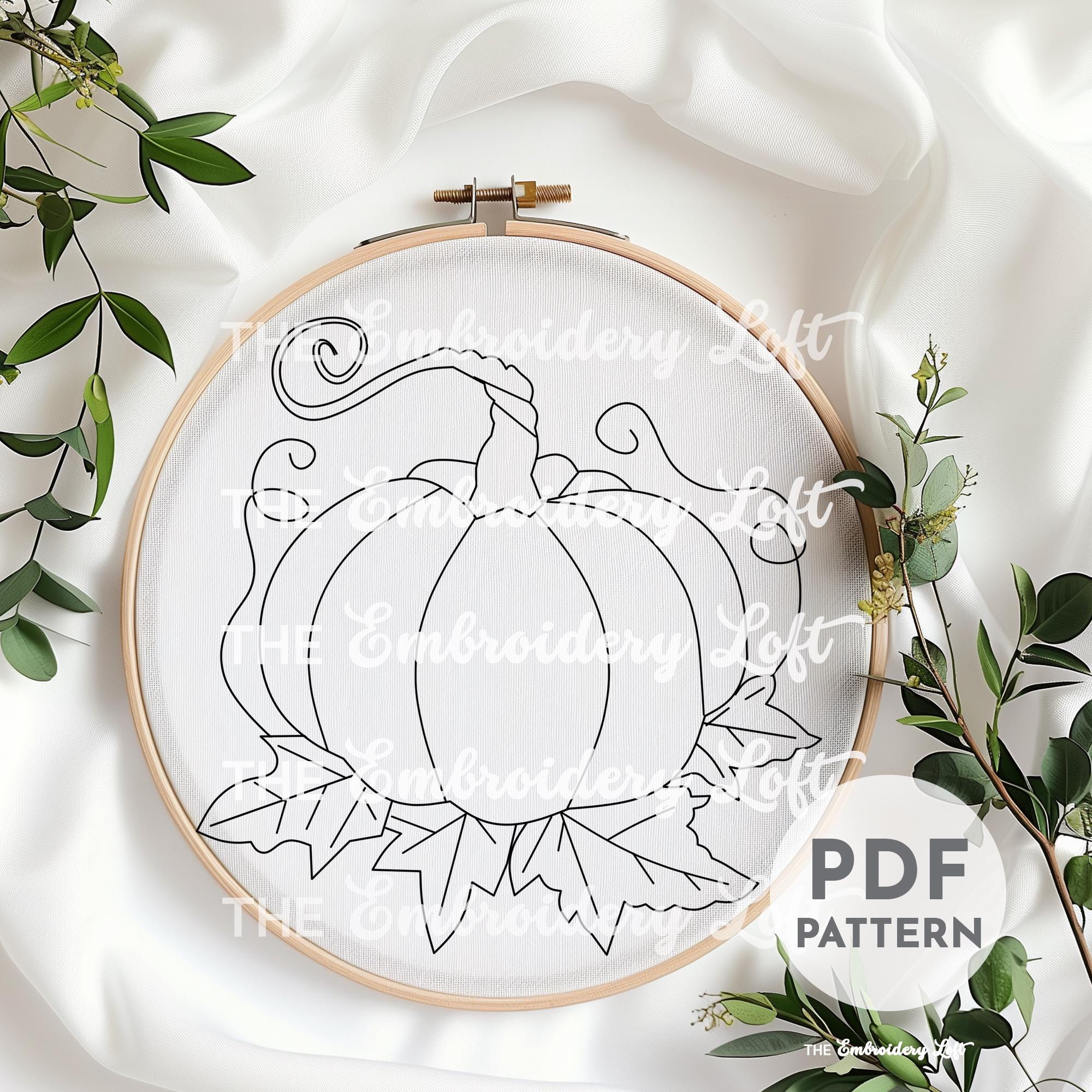 Pink Pumpkin Hand Embroidery Pattern
