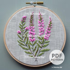 Pink Highland Heathers Hand Embroidery Pattern
