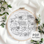 Koi Fish Hand Embroidery Pattern