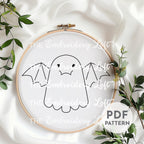 Batty Ghost Hand Embroidery Pattern