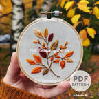 Autumn Leaves Hand Embroidery Pattern