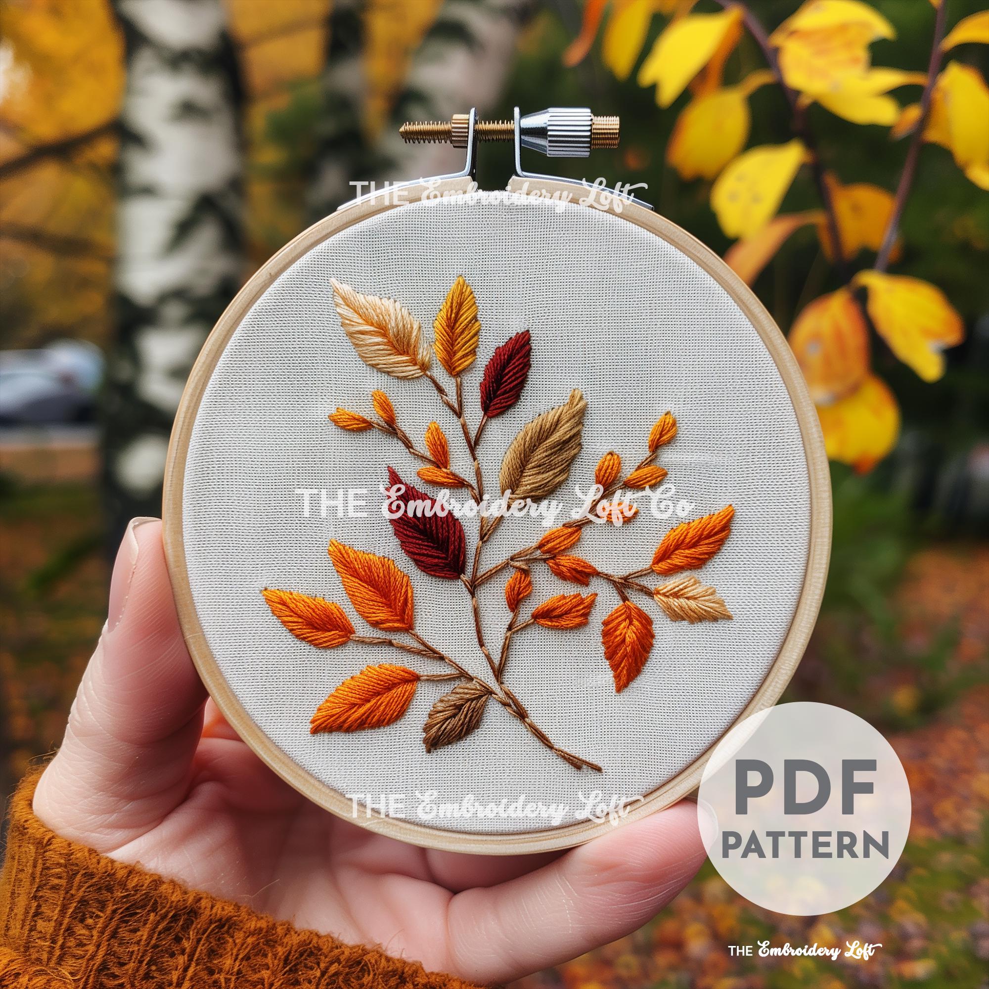 Autumn Leaves Hand Embroidery Pattern