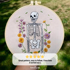 Spooky Skeleton Hand Embroidery Pattern