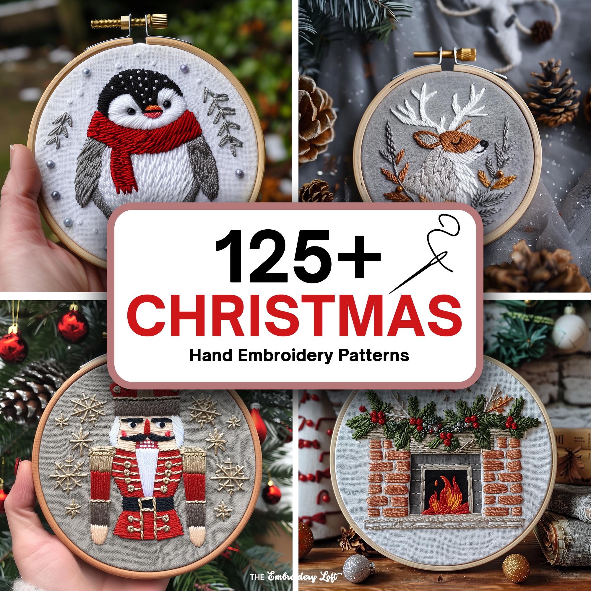 MINI COLLECTION, Christmas Hand Embroidery Pattern Collection, Current and Future Designs, Lifetime Access, Hand Embroidery, Embroidery PDF