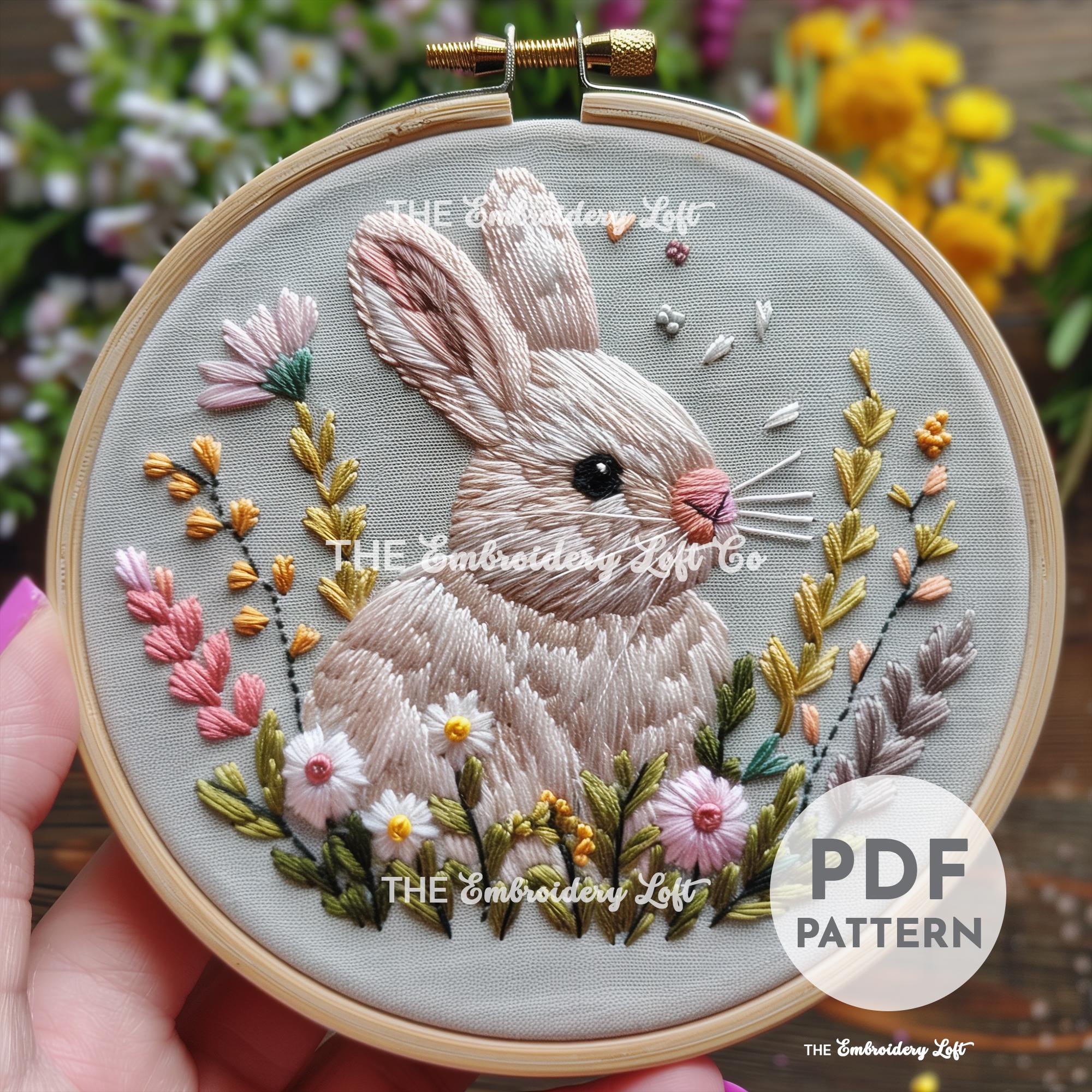 Easter Bunny Hand Embroidery Pattern