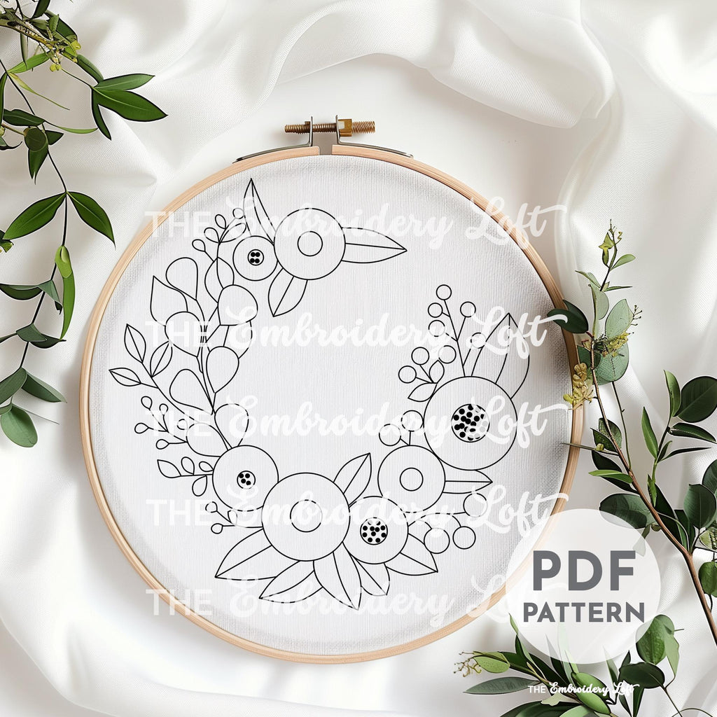 Autumn Flowers Hand Embroidery Pattern