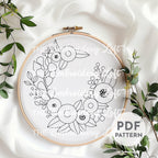 Autumn Flowers Hand Embroidery Pattern