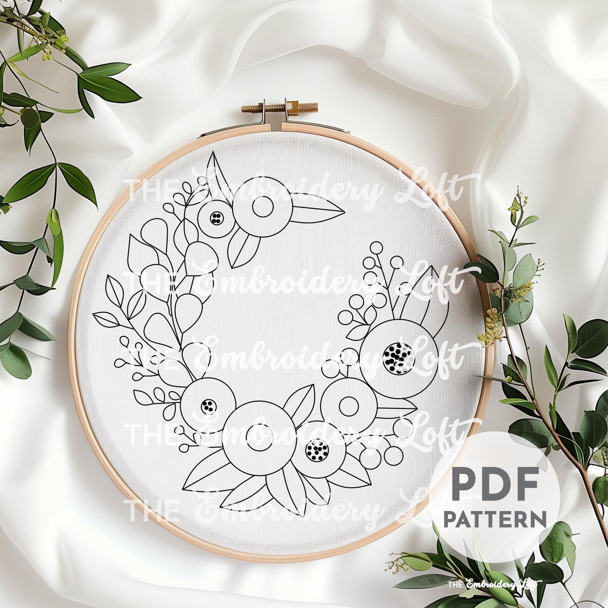 Autumn Flowers Hand Embroidery Pattern